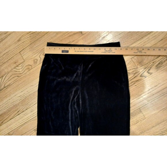 Valerie Stevens Women's Black Velvet Pants Wide Leg Elastic Waist Pull On M/P - Picture 5 of 8